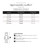 Qual tamanho escolher? Macacão zíper