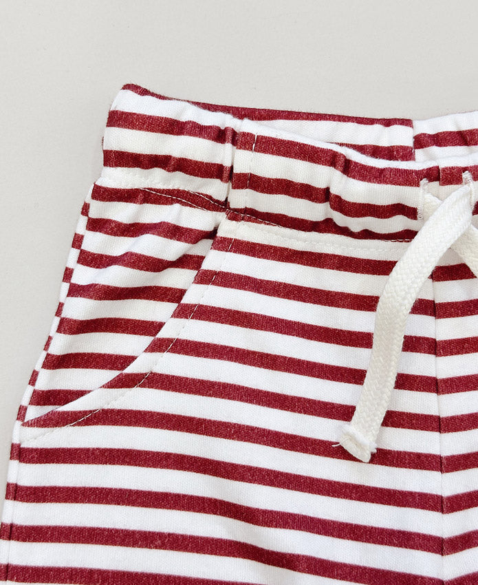 Bermuda Cargo Infantil Unissex | Listrinhas Vermelho