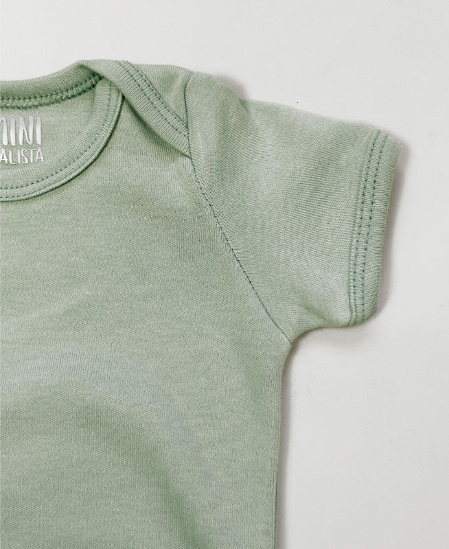 Body de Bebê Manga Curta Unissex | Liso Eucalipto