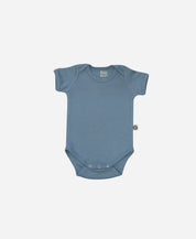 Body de Bebê Manga Curta Unissex | Liso Azul Retrô