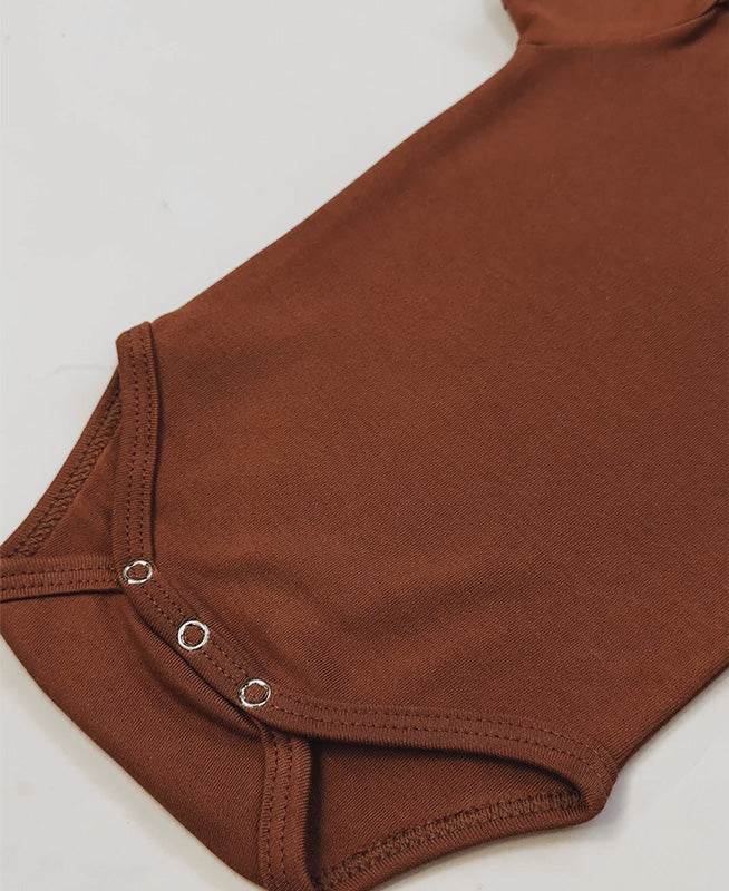 Body de Bebê Manga Curta Unissex | Liso Chocolate