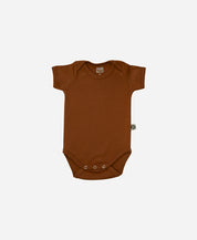 Body de Bebê Manga Curta Unissex | Liso Chocolate