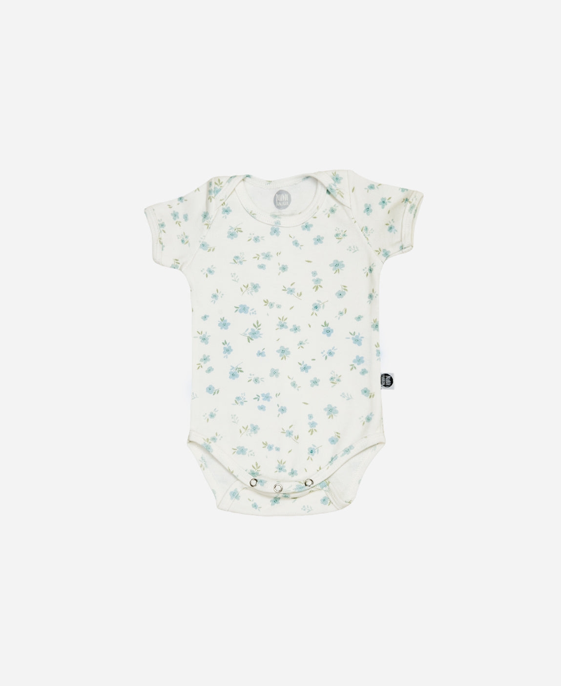 Body de Bebê Manga Curta | Floral Azul