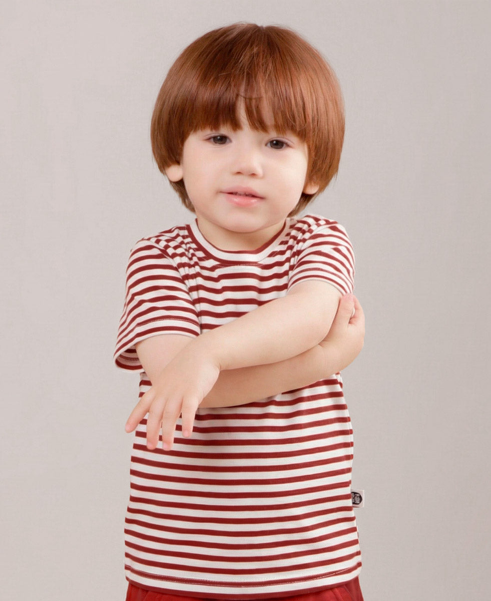 Camiseta Infantil Manga Curta Unissex | Listrinhas Vermelho