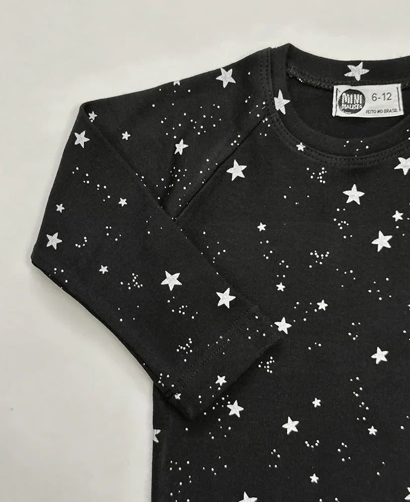 Camiseta Infantil de Inverno Manga Longa Unissex Raglan | Space