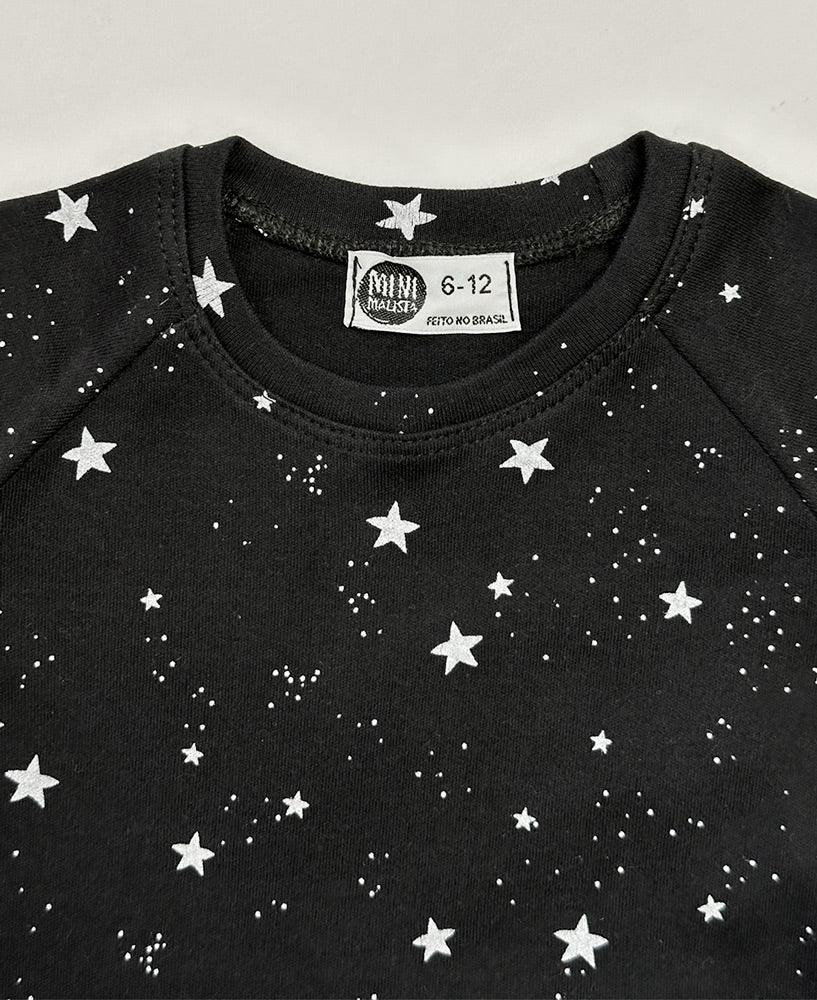 Camiseta Infantil de Inverno Manga Longa Unissex Raglan | Space