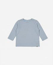 Camiseta Infantil Manga Longa Malha | Liso Azul Coastal