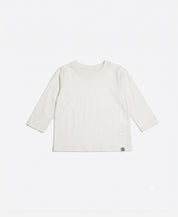 Camiseta Infantil Manga Longa Malha | Liso Branco Off