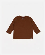 Camiseta Infantil Manga Longa Malha | Liso Chocolate