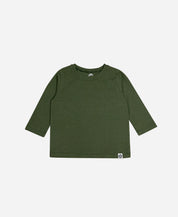 Camiseta Infantil Manga Longa Malha | Liso Jungle Green