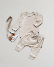 Conjunto Body Manga Longa e Calça Bebê | Liso Sand