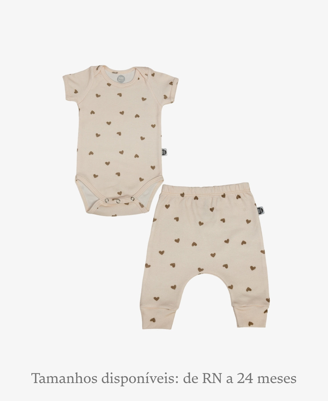 Conjunto Body Manga Curta e Calça Bebê | Love In Brown