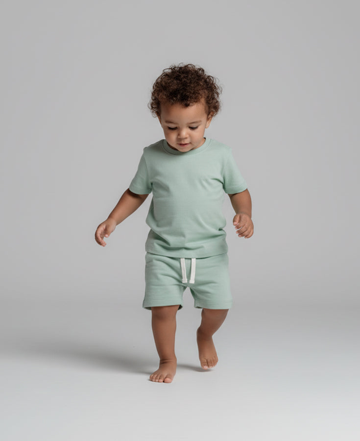 Bermuda Cargo Infantil Unissex | Liso Verde Eucalipto