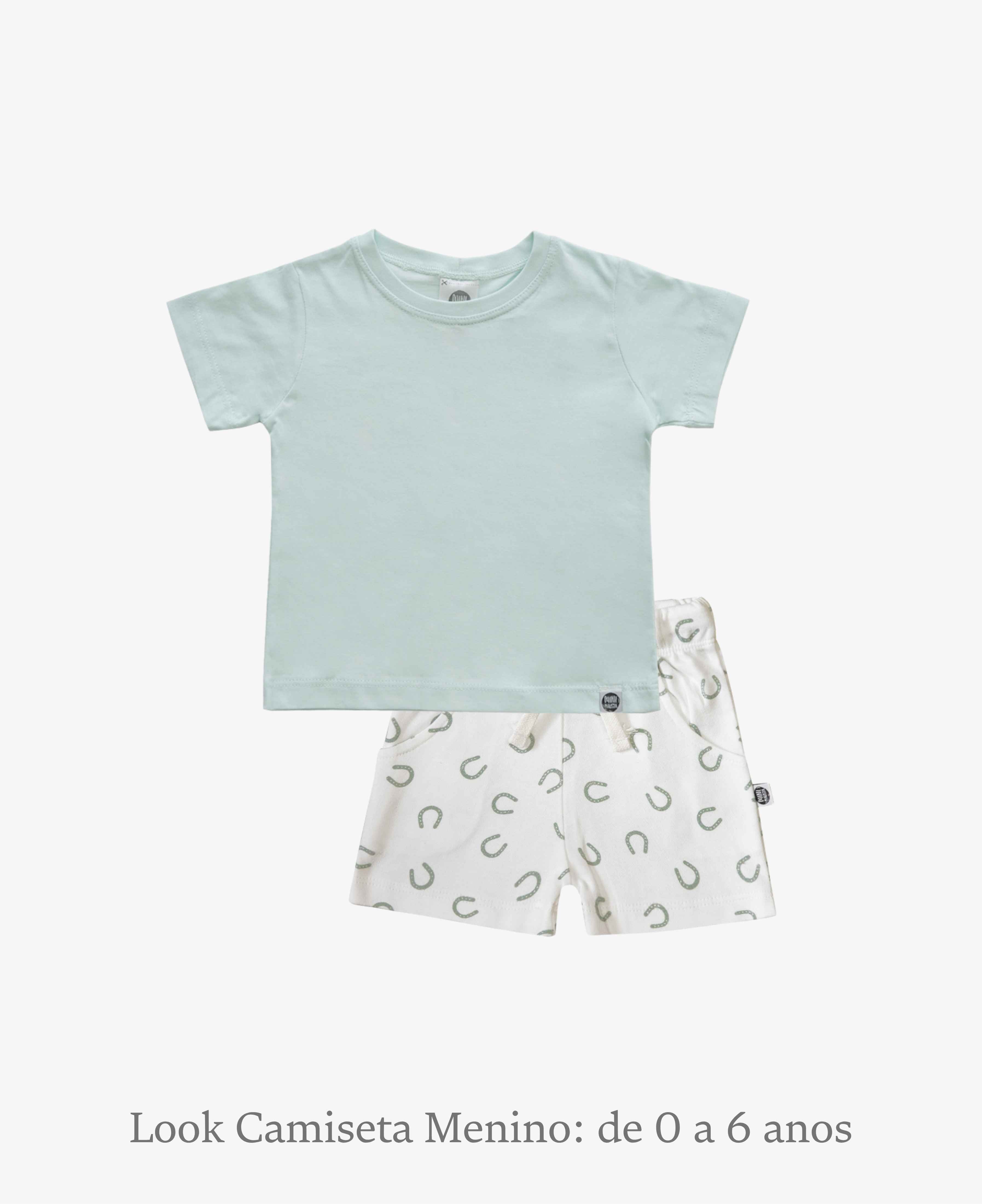 Conjunto Camiseta e Bermuda Infantil Menino | Mint e Lucky
