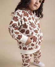 Conjunto Casaco de Moletom e Calça Legging Infantil Algodão | Fall