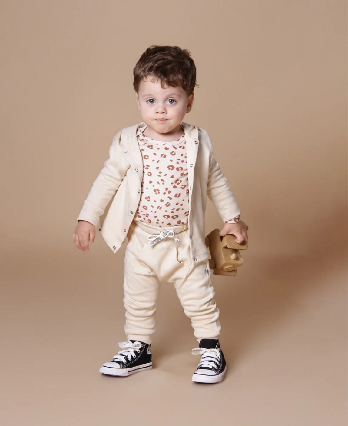 Conjunto Body Manga Longa e Calça Bebê | Liso Sand
