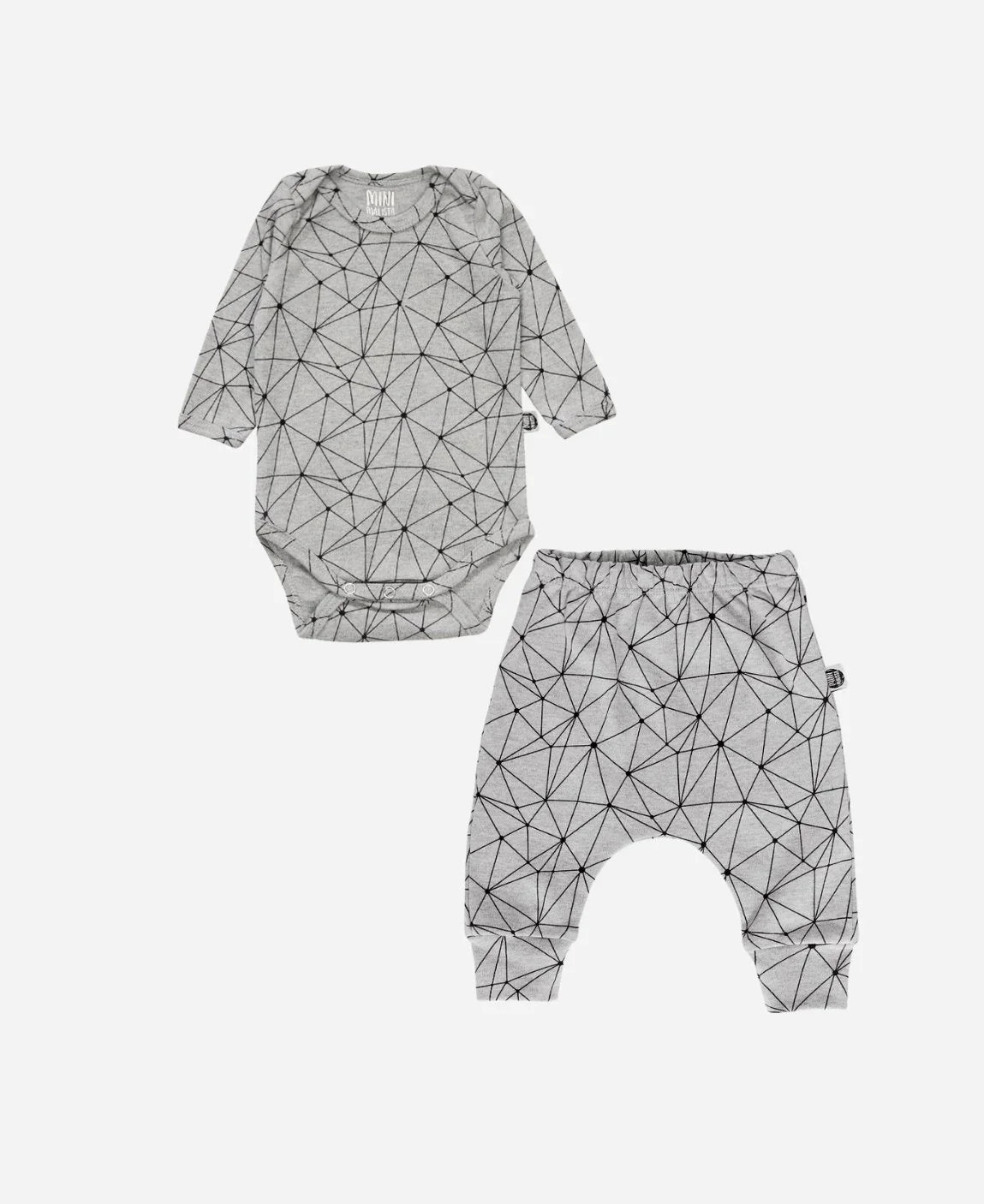 Conjunto Body Manga Longa e Calça Bebê | Satellite Mescla