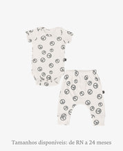 Conjunto Body Manga Curta e Calça Bebê Unissex | Peace and Love