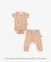 Conjunto Body Manga Curta e Calça Bebê Unissex | Swirl