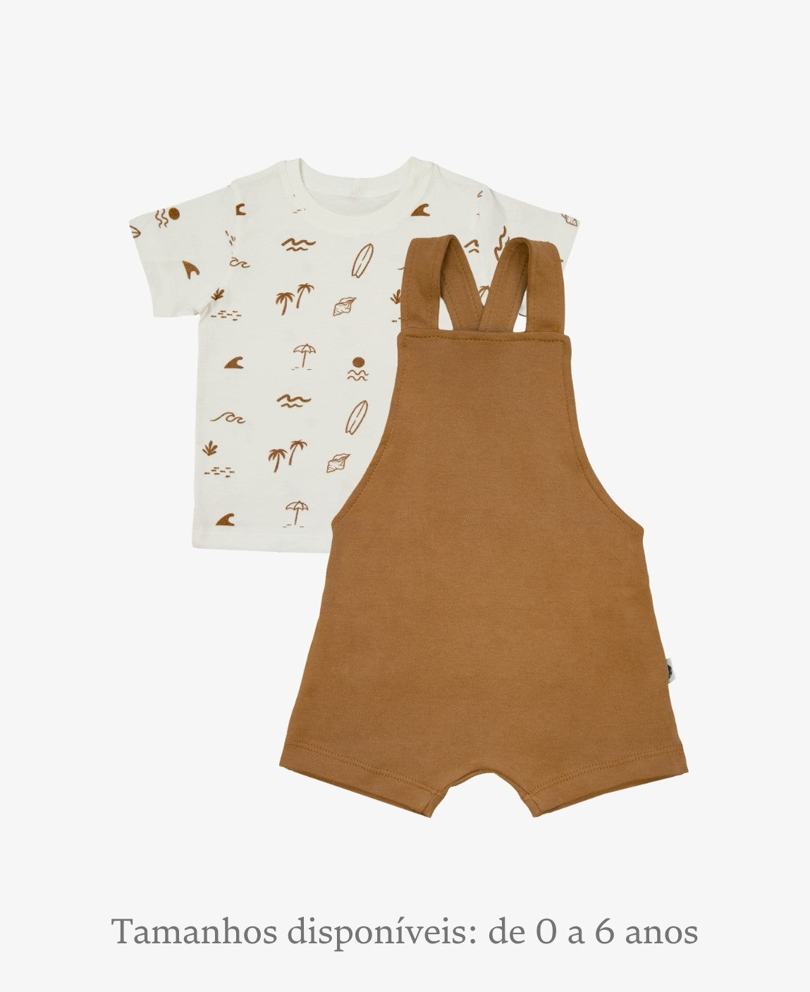 Conjunto Infantil Camiseta + Salopette Verão | Beach e Goldie