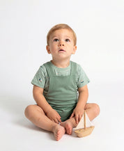 Conjunto Infantil Camiseta + Salopette Verão | Sage e Boats