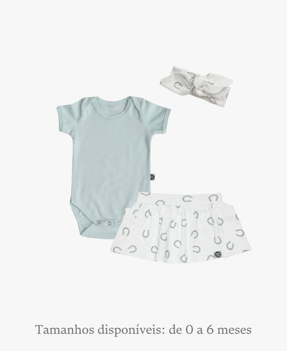 Conjunto Verão Bebê Menina Body e Saia | Mint e Lucky