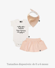 Conjunto Verão Bebê Menina Body e Saia | Nature Person e Peachy