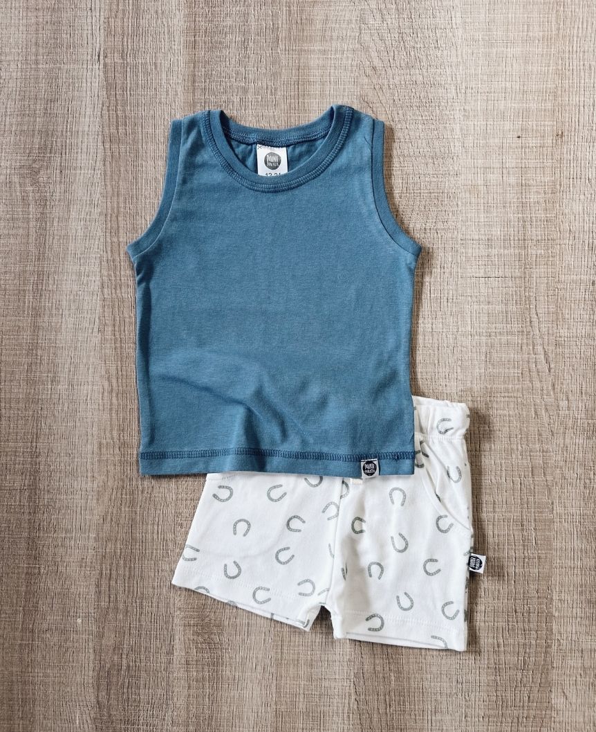 Conjunto Regata e Bermuda Infantil Menino | Azul e Lucky