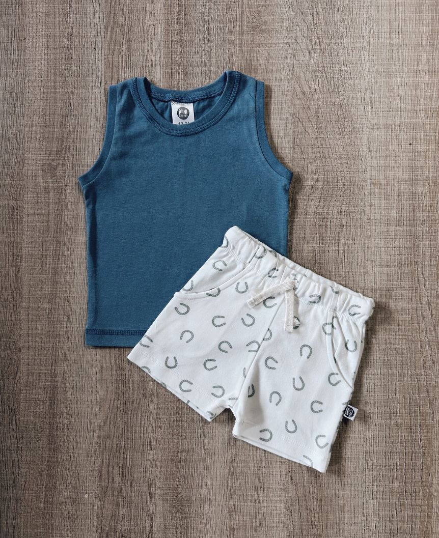 Conjunto Regata e Bermuda Infantil Menino | Azul e Lucky