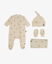 Kit Presente Saída de Maternidade 4 peças - Estampa Baby Bear - Com Caixa Presente - Coleção SS26 - MiniMalista Baby