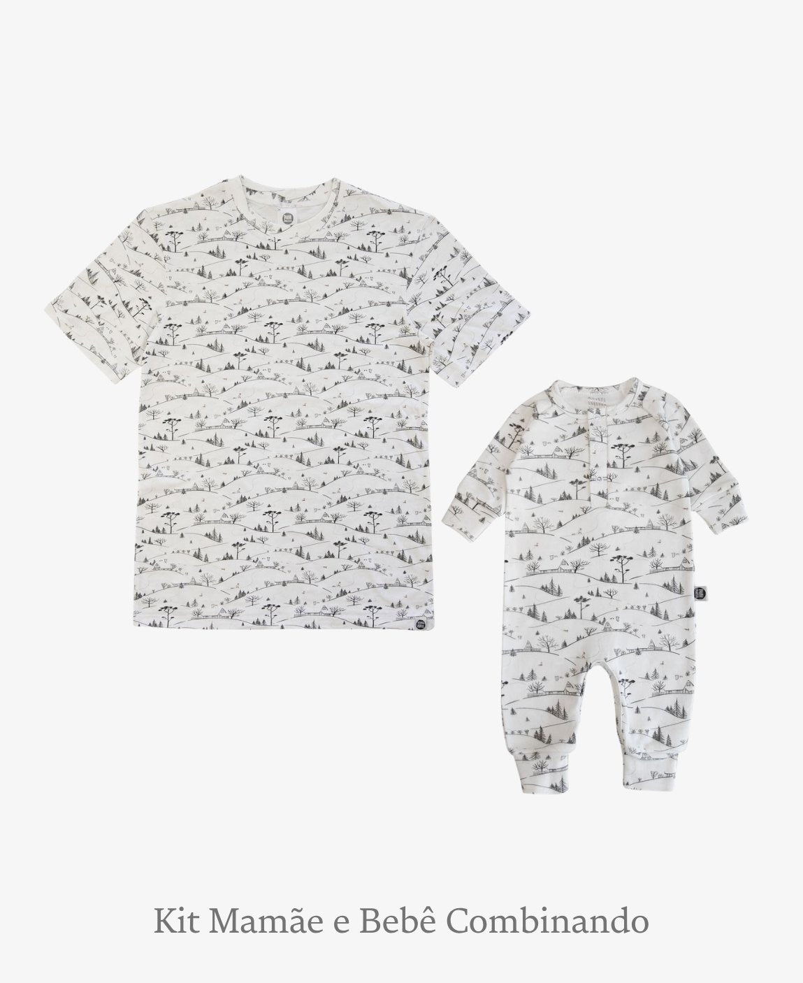 Kit Tal Mãe Tal Filho Camiseta Adulto + Macacão Bebê | Village