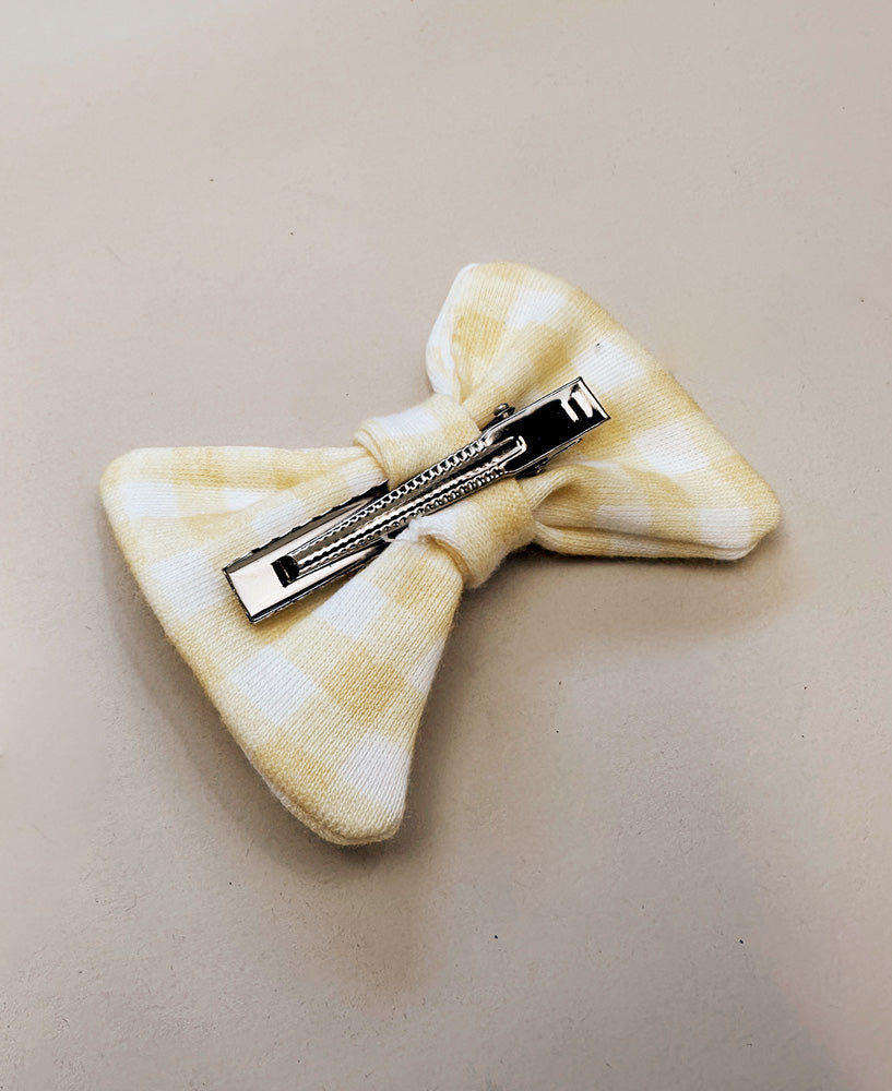 Laço de Cabelo com Clip | Vichy Amarelo