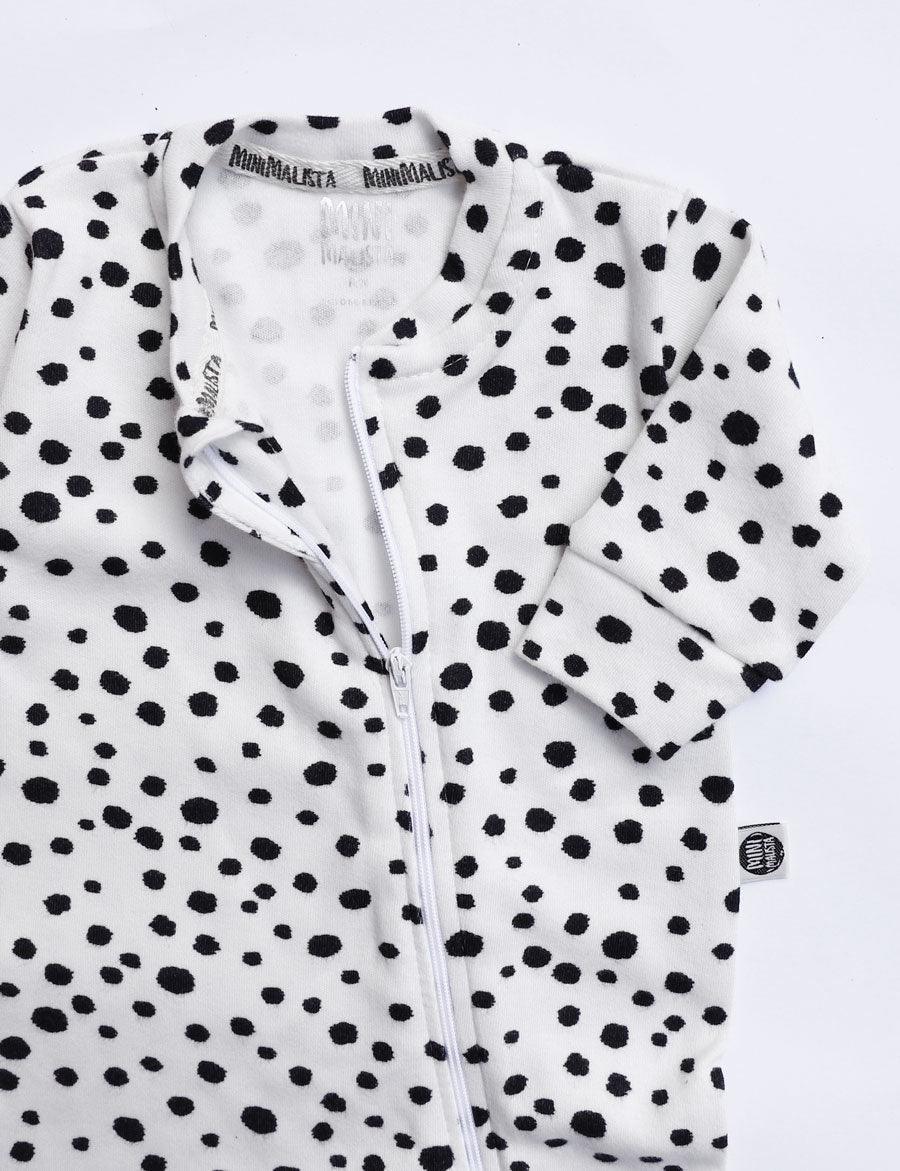 Macacão de Bebê Ziper com opção de Pezinho | Snow Leopard