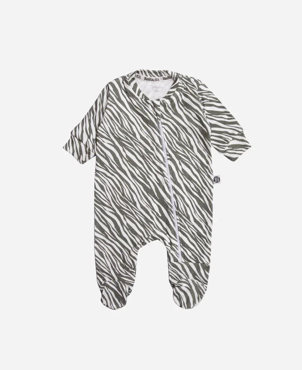 Macacão de Bebê Ziper com opção de Pezinho | Zebra