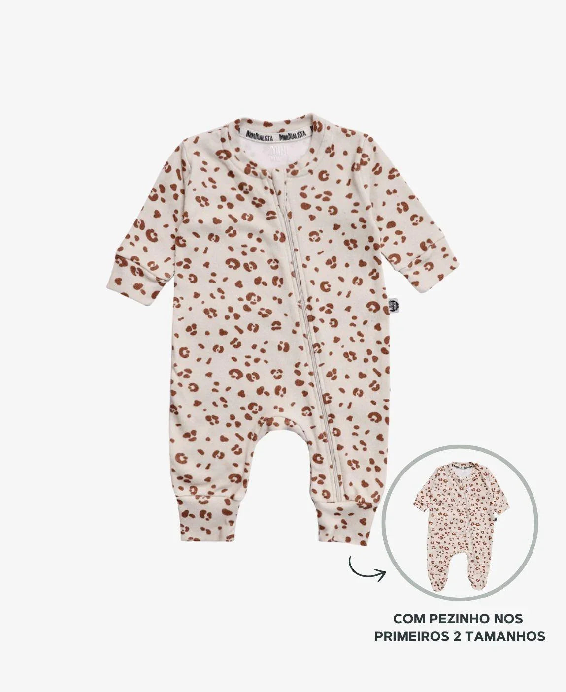 Macacão de Bebê Ziper com opção de Pezinho | Jaguar