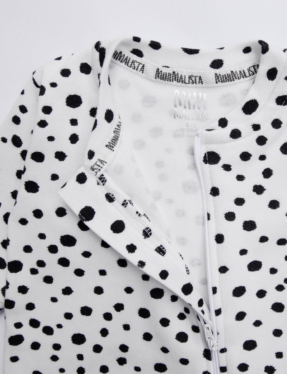 Macacão de Bebê Ziper com opção de Pezinho | Snow Leopard