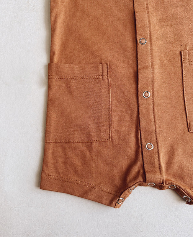 Conjunto Bebê Menino Verão Macaquinho + Babador | Ginger e Swirl