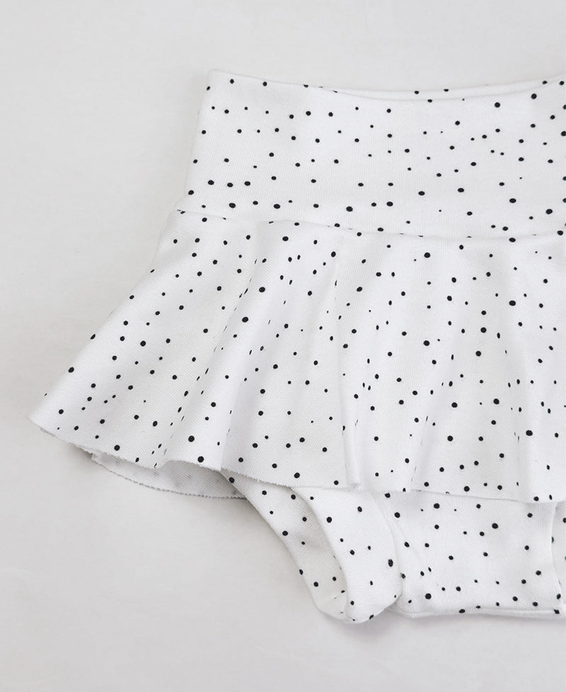 Outro ângulo da Saia Boomies de Bebê Bolinhas Claro, poá clássico para bebê menina do 0-3 aos 18-24 meses — MiniMalista Baby