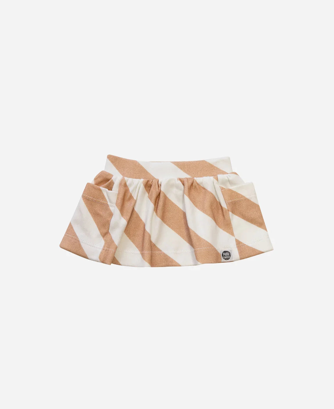 Saia Bolso Infantil | Listras Diagonais Bege