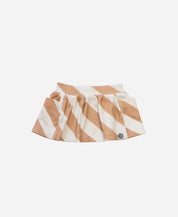 Saia Bolso Infantil | Listras Diagonais Bege