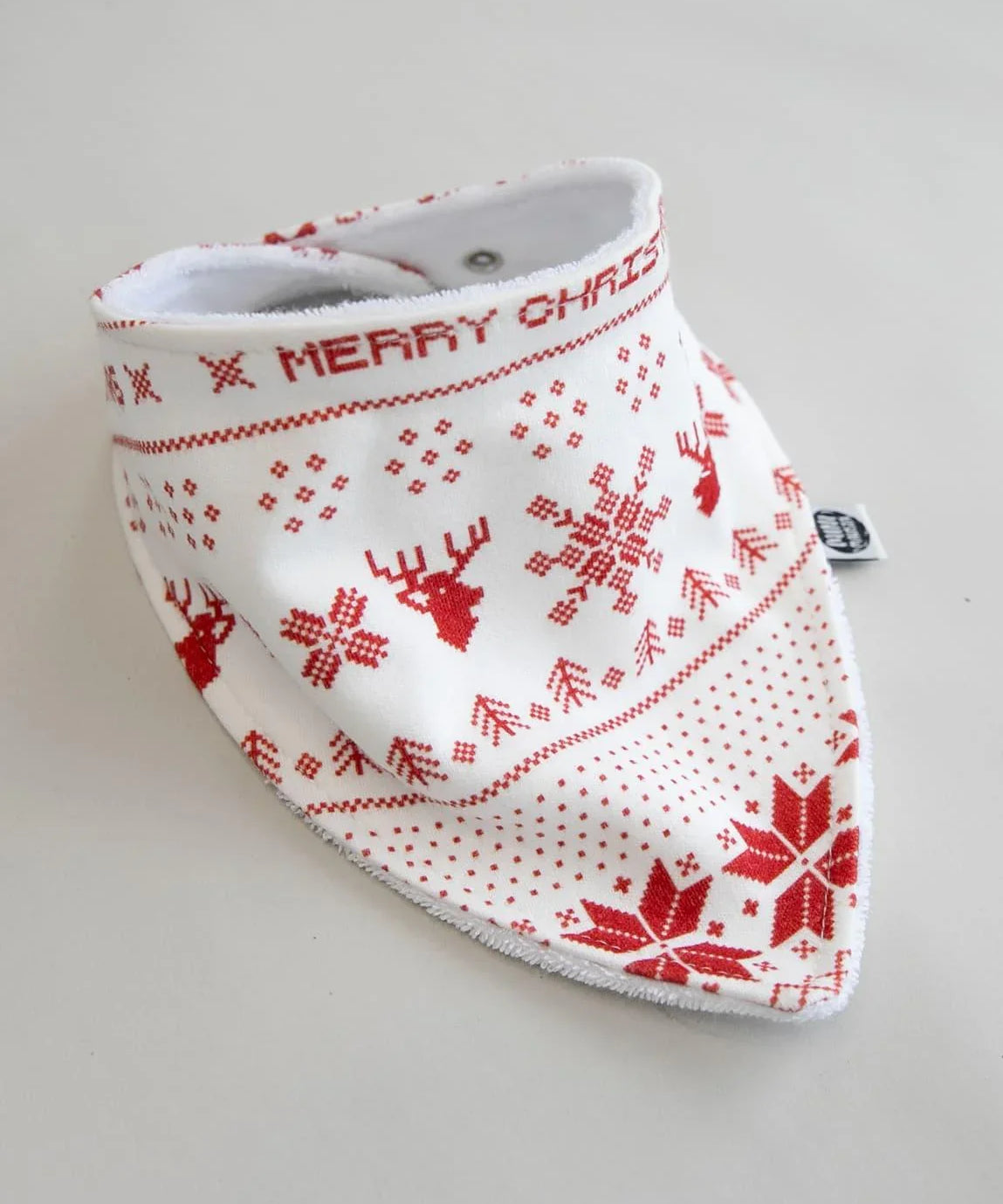 Babador Bandana Unissex | Xmas Tricot - MiniMalista Baby - 0, b2b, Baby, Christmas, com-desconto-mm10, Meia Estação, Menina, natal, Neutro, Unissex, Xmas -bebê-minimalista-estiloso
