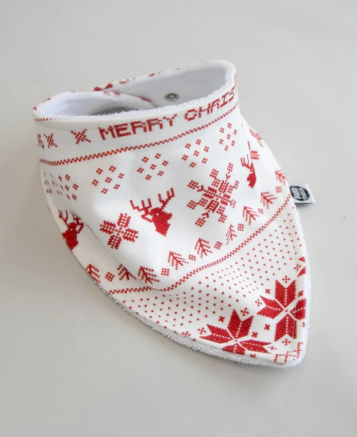 Babador Bandana Unissex | Xmas Tricot - MiniMalista Baby - 0, b2b, Baby, Christmas, com-desconto-mm10, Meia Estação, Menina, natal, Neutro, Unissex, Xmas -bebê-minimalista-estiloso