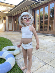 Biquini Dupla Face Infantil UV50+ MiniMalista | Liso Branco Off - MiniMalista Baby - 0, b2b, Calor, com-desconto-mm10, Menina, tab-tam-biquini, Verão -bebê-minimalista-estiloso