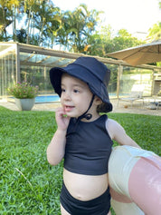 Biquini Dupla Face Infantil UV50+ MiniMalista | Liso Preto - MiniMalista Baby - 0, b2b, Calor, com-desconto-mm10, Menina, tab-tam-biquini, Verão -bebê-minimalista-estiloso