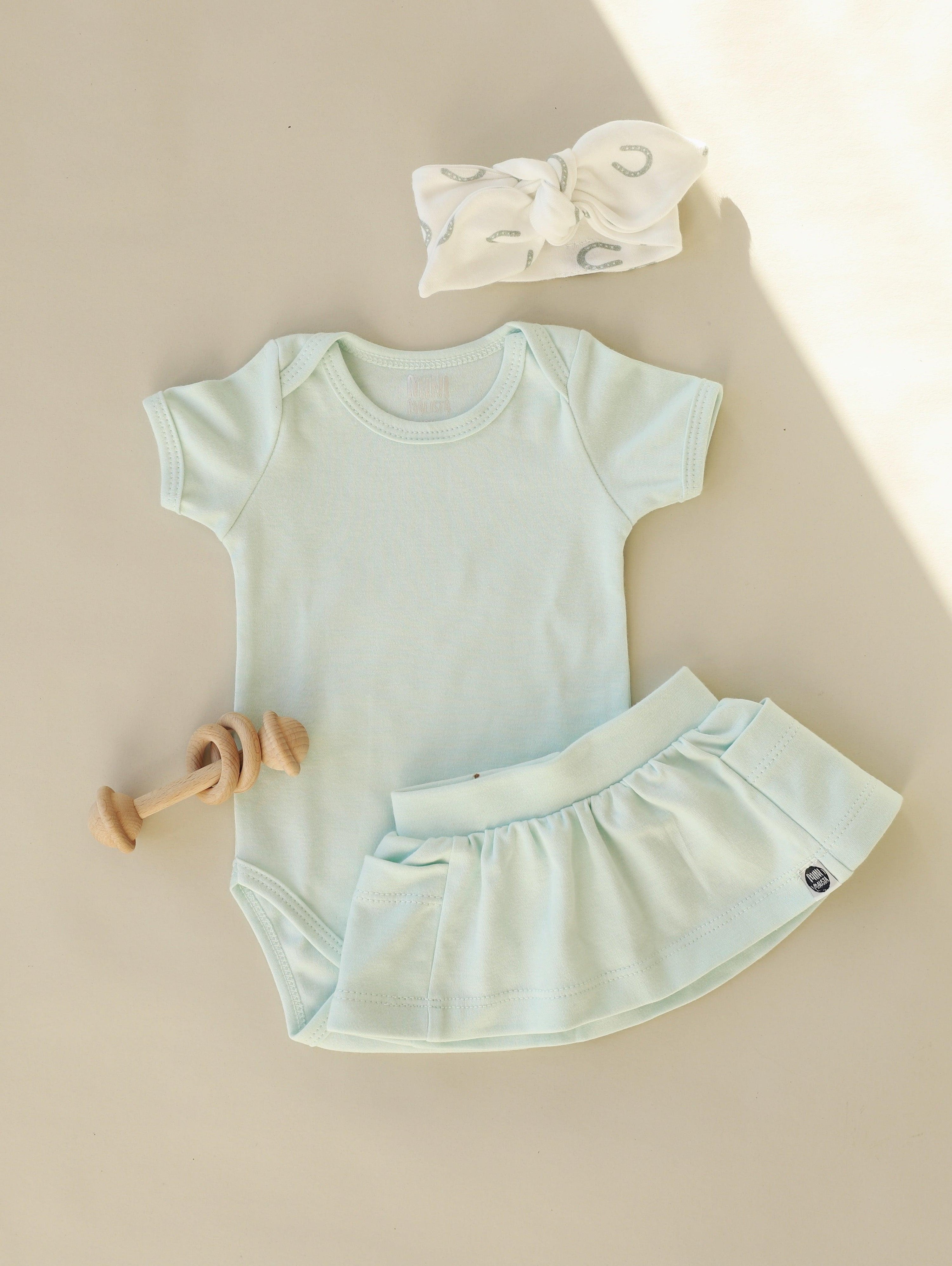 Body de Bebê Manga Curta Unissex MiniMalista Liso Mint - MiniMalista Baby - b2b, Baby, com-desconto-mm10, Meia Estação, Menino, new, tab-tam-body-curto -bebê-minimalista-estiloso