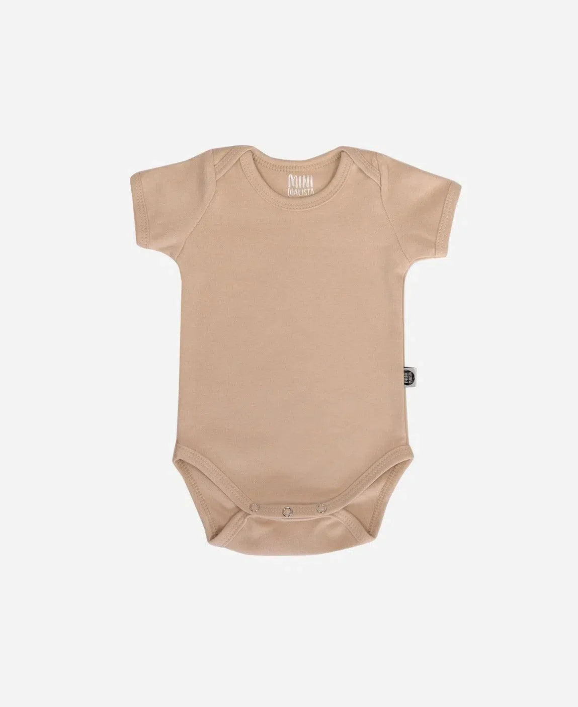 Body de Bebê Manga Curta Unissex MiniMalista | Liso Beige - MiniMalista Baby - 0.2, b2b, Baby, black-friday, com-desconto-mm10, Meia Estação, Menina, Neutro, tab-tam-body-curto, Unissex -bebê-minimalista-estiloso