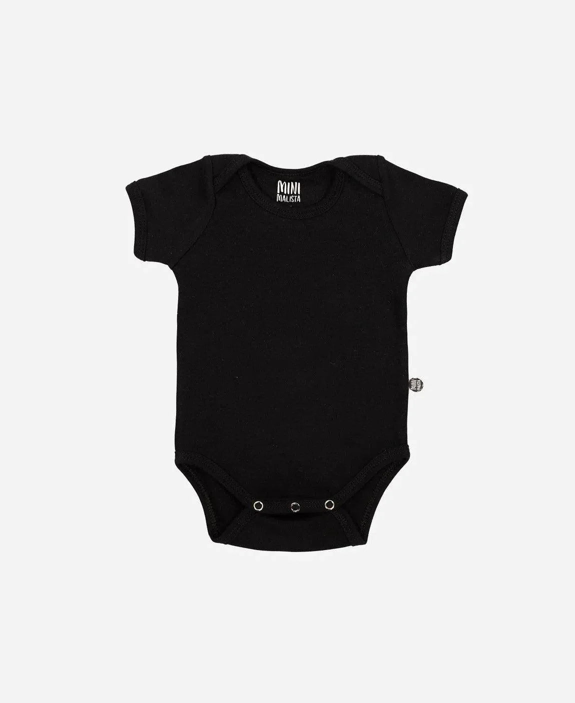 Body de Bebê Manga Curta Unissex MiniMalista | Liso Preto - MiniMalista Baby - 0.2, 0.3, b2b, Baby, Best, black-friday, com-desconto-mm10, Meia Estação, Menino, Neutro, tab-tam-body-curto, Unissex -bebê-minimalista-estiloso