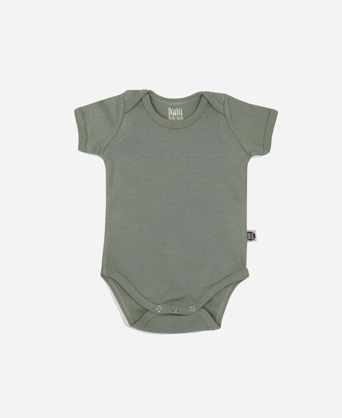 Body de Bebê Manga Curta Unissex MiniMalista | Liso Sage - MiniMalista Baby - 0.3, 0.35, b2b, Baby, black-friday, com-desconto-mm10, Meia Estação, Menino, tab-tam-body-curto -bebê-minimalista-estiloso