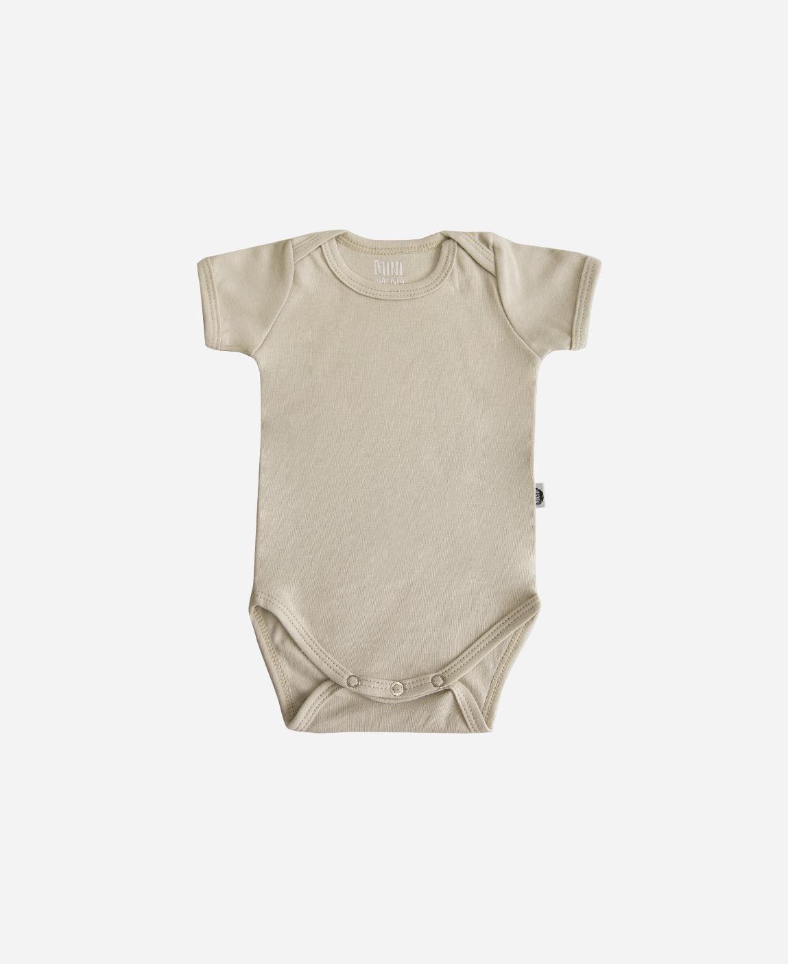 Body de Bebê Manga Curta Unissex MiniMalista | Liso Stone - MiniMalista Baby - 0.3, b2b, Baby, black-friday, com-desconto-mm10, Meia Estação, Menino, tab-tam-body-curto -bebê-minimalista-estiloso