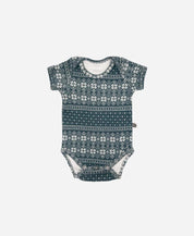 Kit 3 Bodies Manga Curta | Tons de Verde e Azul